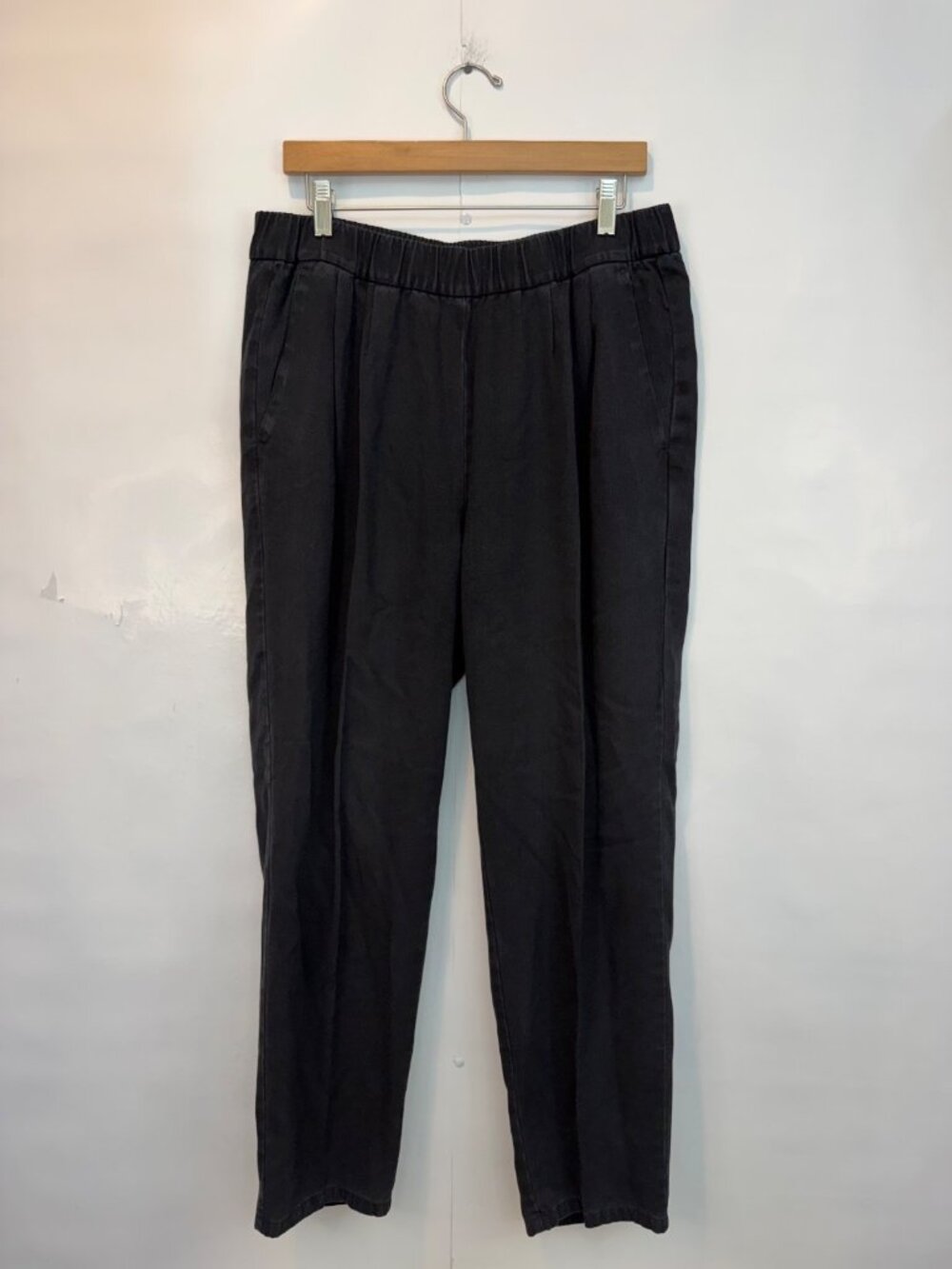 Eileen Fisher Women's Elastic Waist Tencel Pant Straight Leg Ankle Size Medium